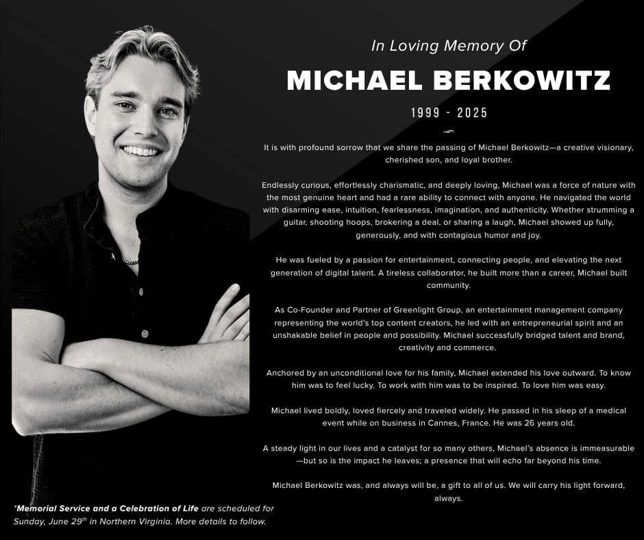 Michael Berkowitz Obituary – Cause of Death McLean, Virginia: Greenlight Group mourn the sudden loss of co-founder Michael Berkowitz
